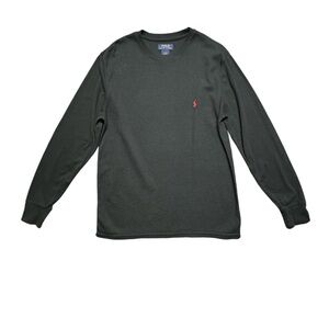 Polo Ralph Lauren Thermal Waffle Knit Shirt Large‎ Crew Neck Long Sleeve Preppy